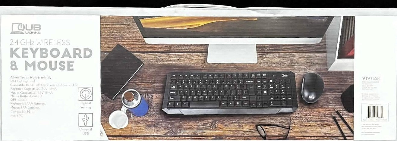 Vivitar QUB Works 2.4 GHz Wireless Keyboard & Optical Mouse Combo Brand New
