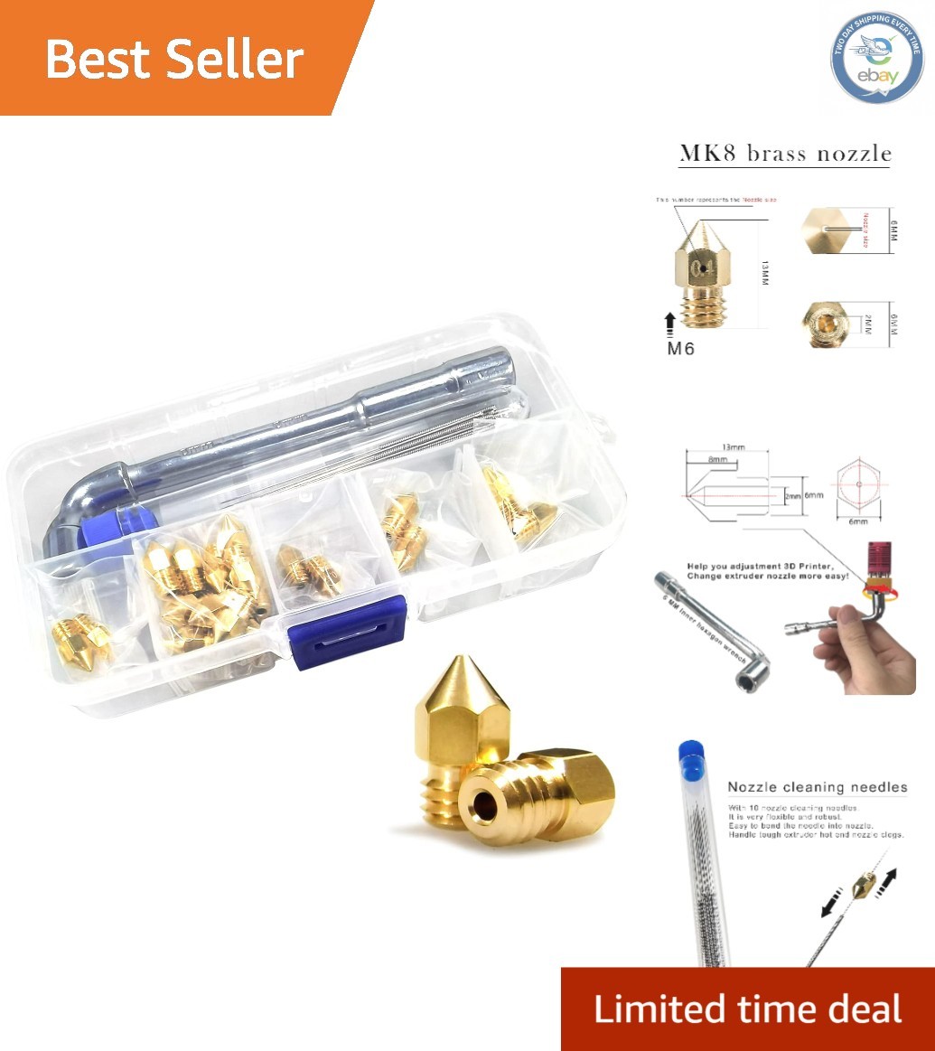 Universal 24-Piece MK8 Nozzle Set for CR-Printer Series with Convenient Storage
