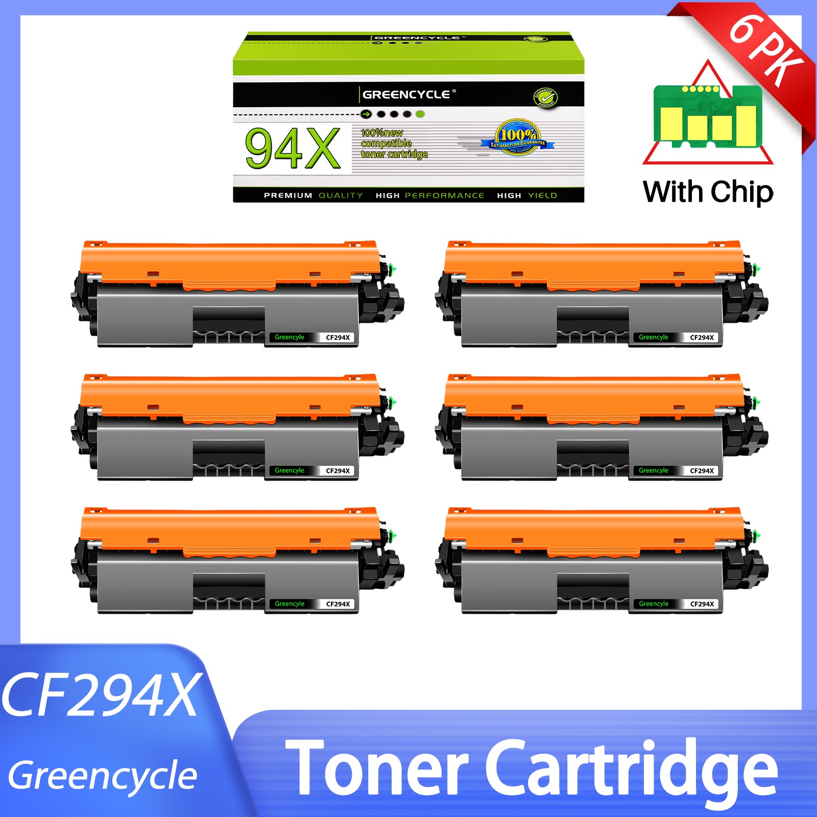 6PK Black CF294X Toner Compatible With HP LaserJet Pro MFP M118dw M148dw M149fdw