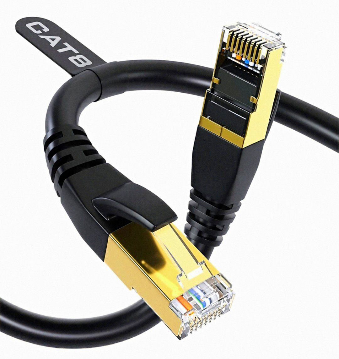 DbillionDa Cat 8 Ethernet Cable, 40Gbps@2000MHz For Router, Modem, PS5, 3Ft.