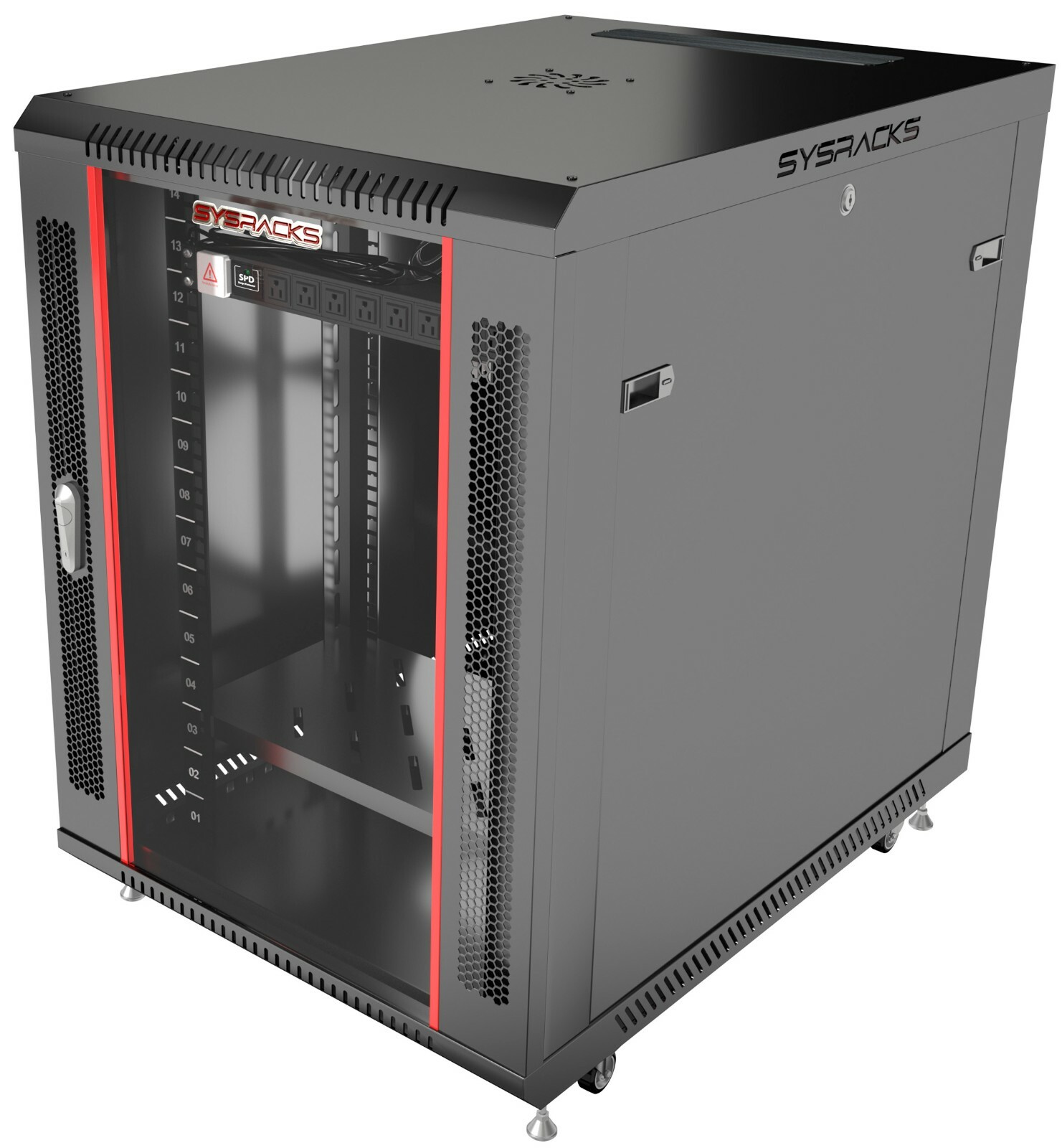 Server Rack Network Cabinet 15U 35 Inch Deep Rack Cabinet Enclosure For Servers