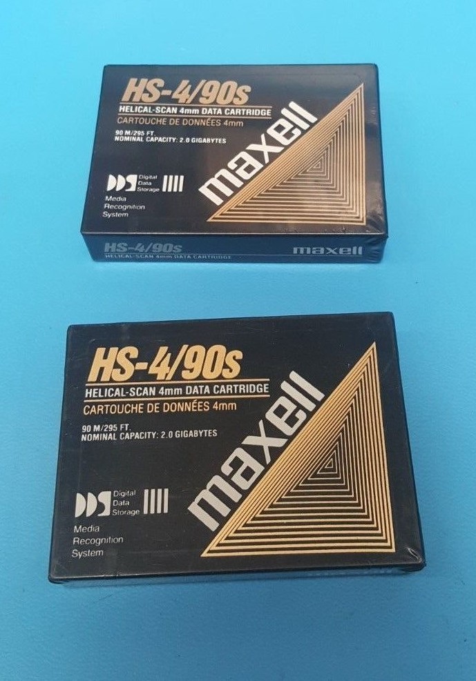Maxell HS-4/90s ,Helical-Scan 4mm Data Cartridge NOS, Lot of 2 Pcs