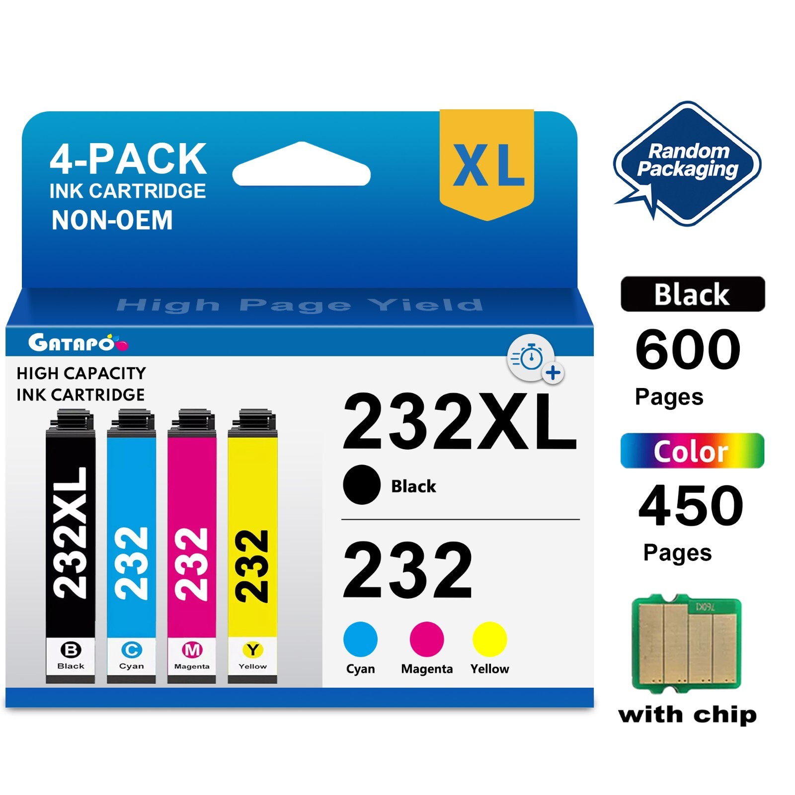 232XL Black Color Ink Cartridge For Epson 232 XP-4205 XP-4200 WF-2930