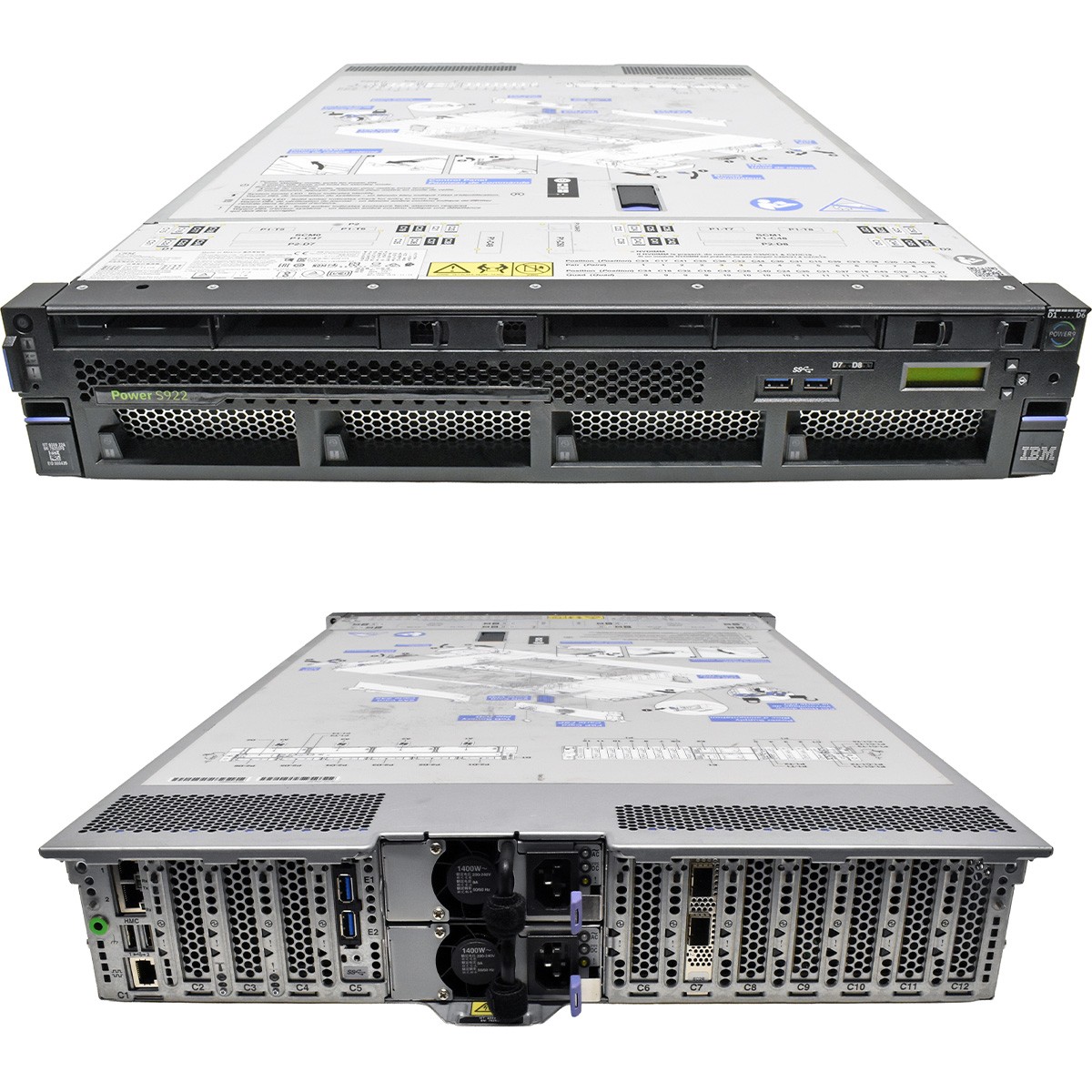 IBM Power S922 Server 1x Power9 CPU 8C 0GB PC4 8x SFF 2.5 2U 2-Port SFP28 25GbE