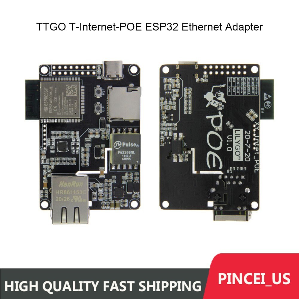 LILYGO TTGO T-Internet-POE ESP32 Ethernet Adapter and Downloader Expansion Board