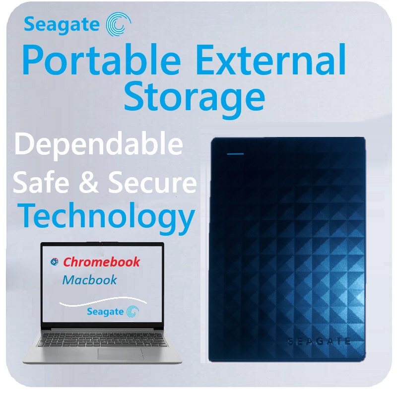 1tb Memory Expansion Chromebook and Macbooks External Hard Drive USB A and C