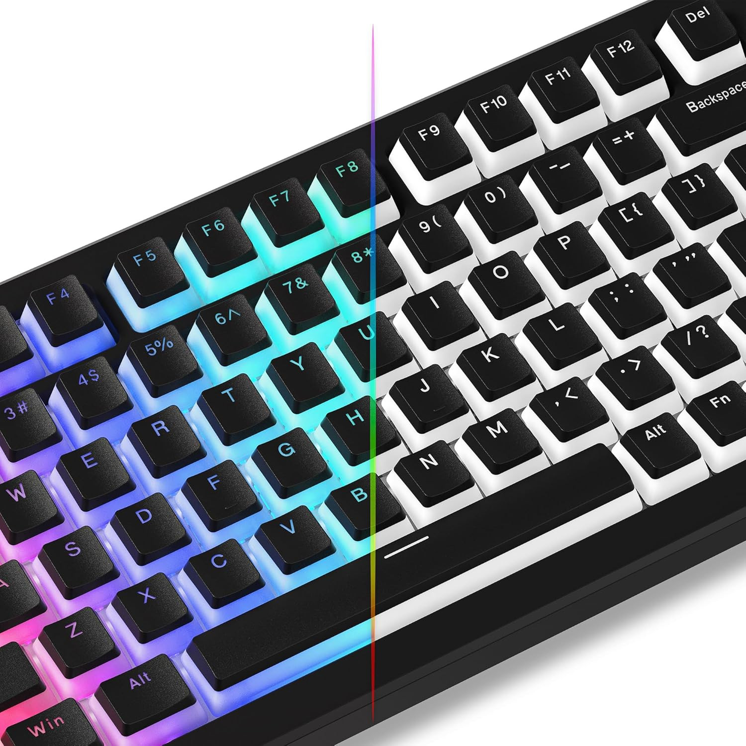 Pudding Keycaps, Black PBT Shine through Keycaps | 60 65 75 100 Percent 130 Keys