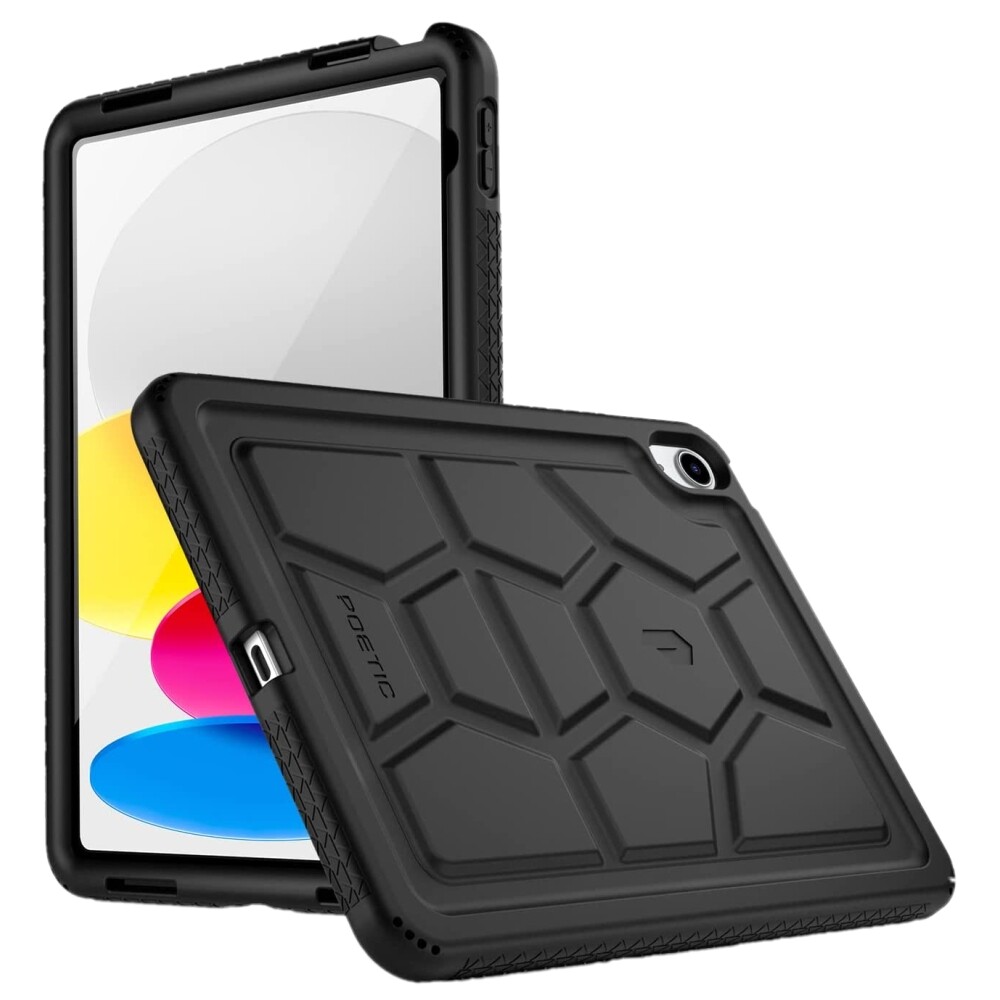 Poetic Silicone Case For iPad 10.9 2022 / iPad 11 2025 Kids Friendly Cover Black