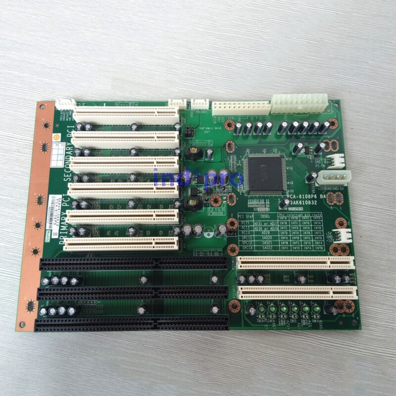 Pre-owned  IPC Baseboard PCA-6108P6 Rev.B4 6 PCI Backplane