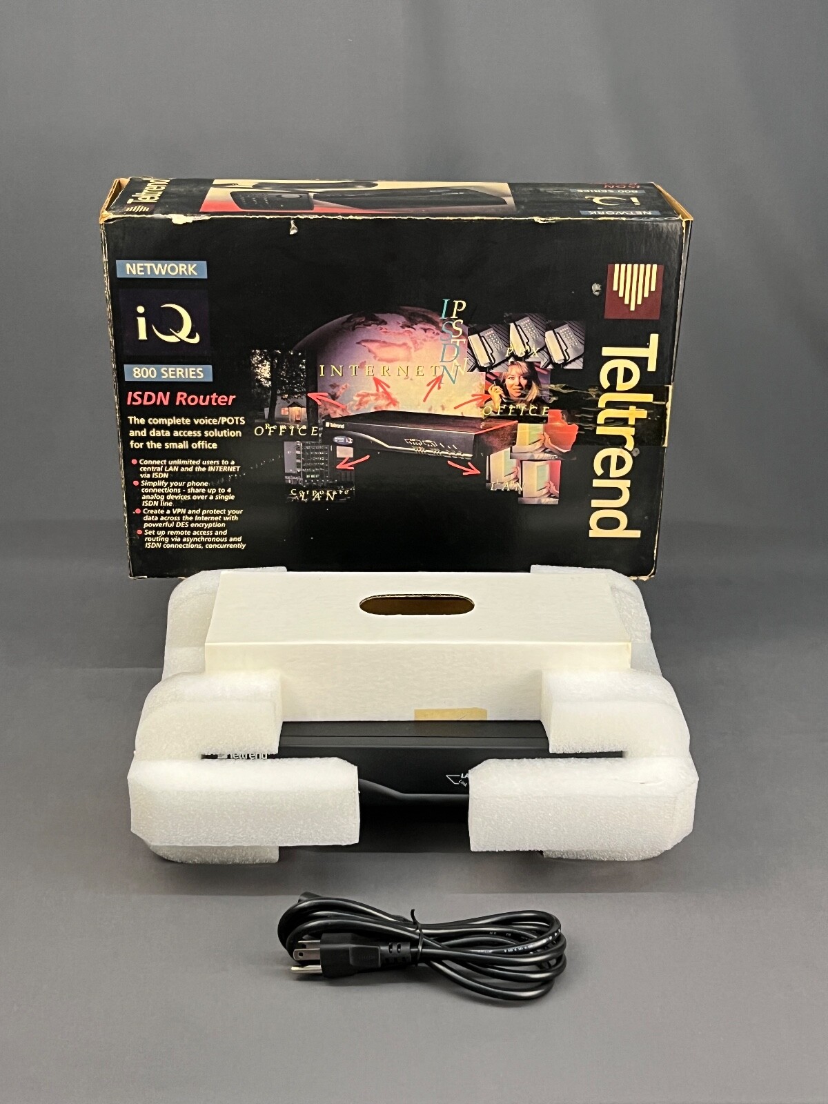 NOS/NEW Vintage Teltrend ISDN Router in Box Network IQ 800 Series Model 90845