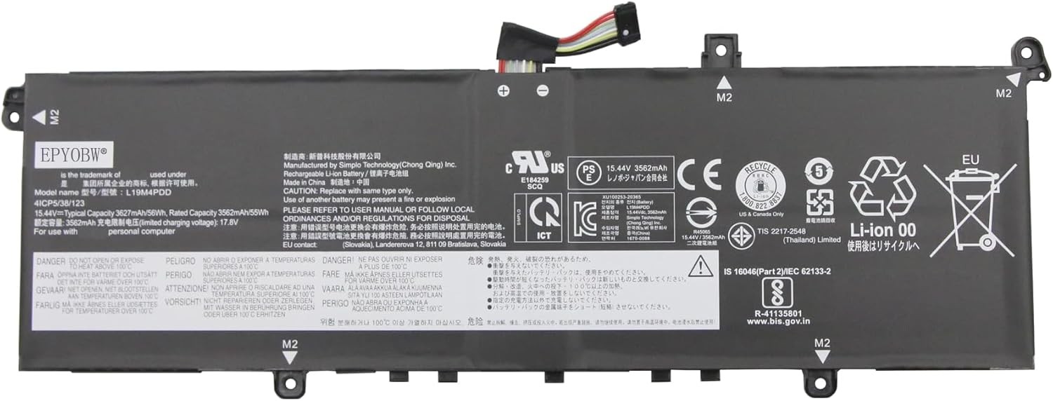 L19M4PDD L19C4PDD Laptop Battery 56Wh 3627mAh 4 Cell 15.44V Compatible
