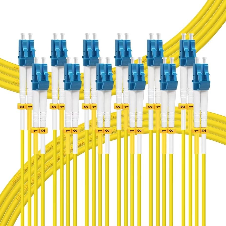 - 6 Pack 1M/3ft LC to LC Single Mode Fiber Patch Cable OS2