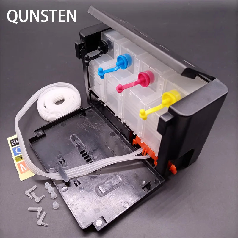 4 Color CISS Empty Ink Tank Kit For Epson Canon HP Brother Printer Refi