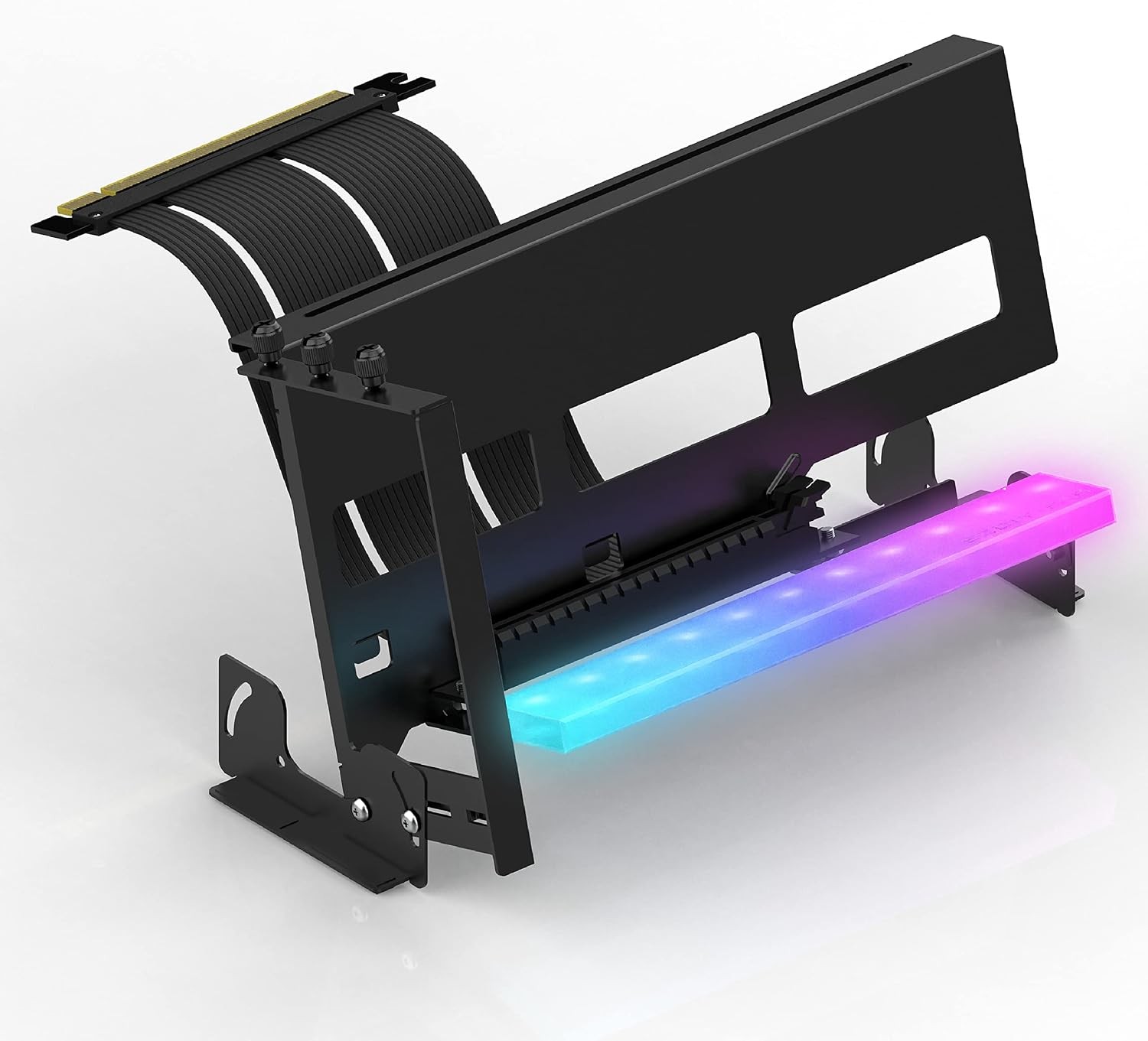 PCIe 4.0 GPU Mount Bracket with ARGB LED Module Multi-Angle Adjustment Riser