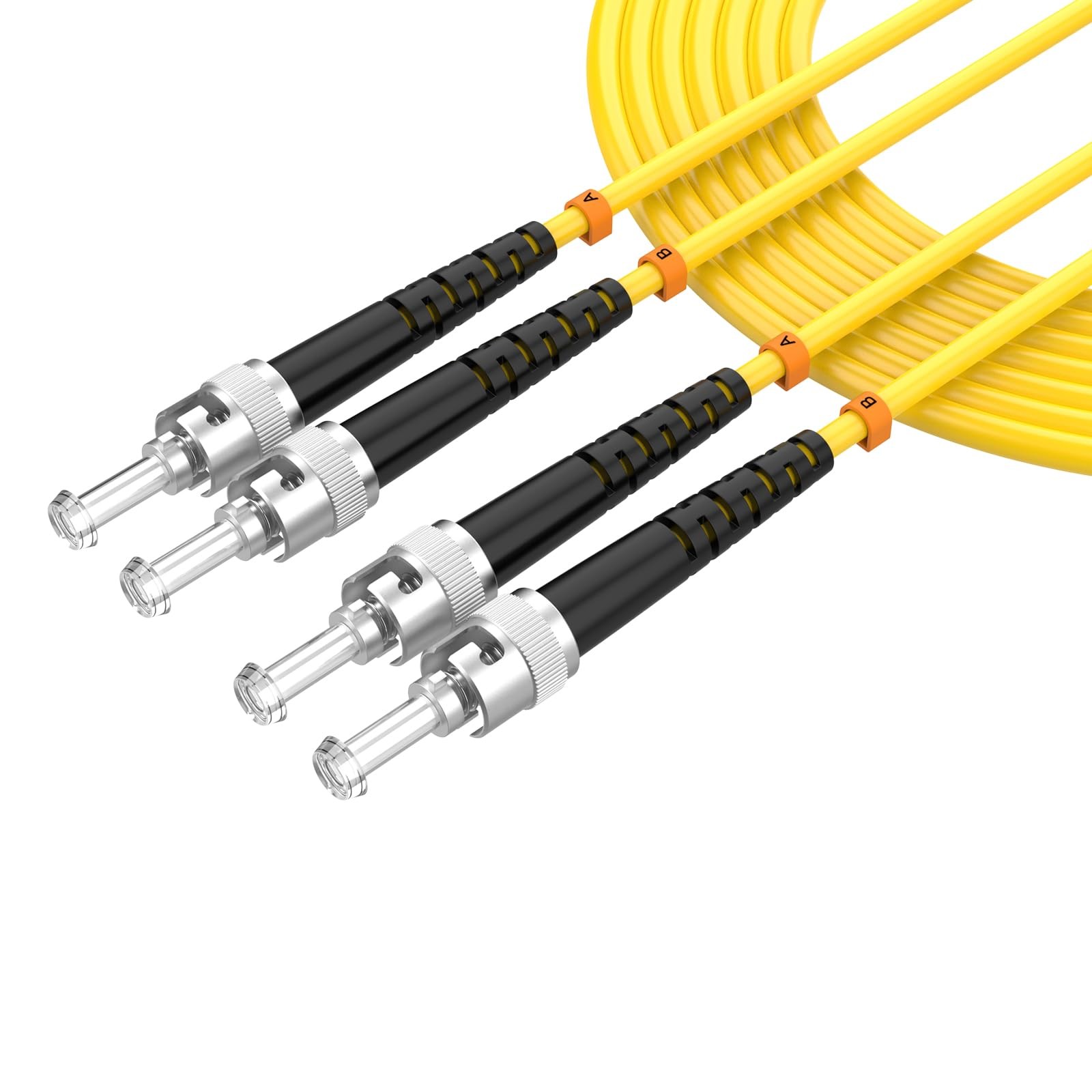 lidkew ST to ST Fiber Patch Cable 2M/6.5ft OS2 Single Mode Duplex 9/125μm, SM...