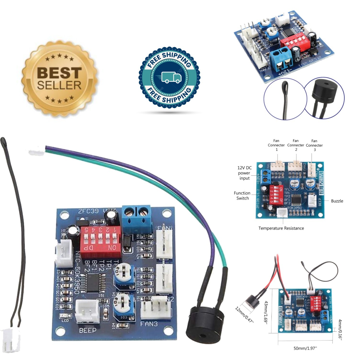 Advanced 12V DC 5A PWM Fan Controller with Digital Readout for Custom Cooling