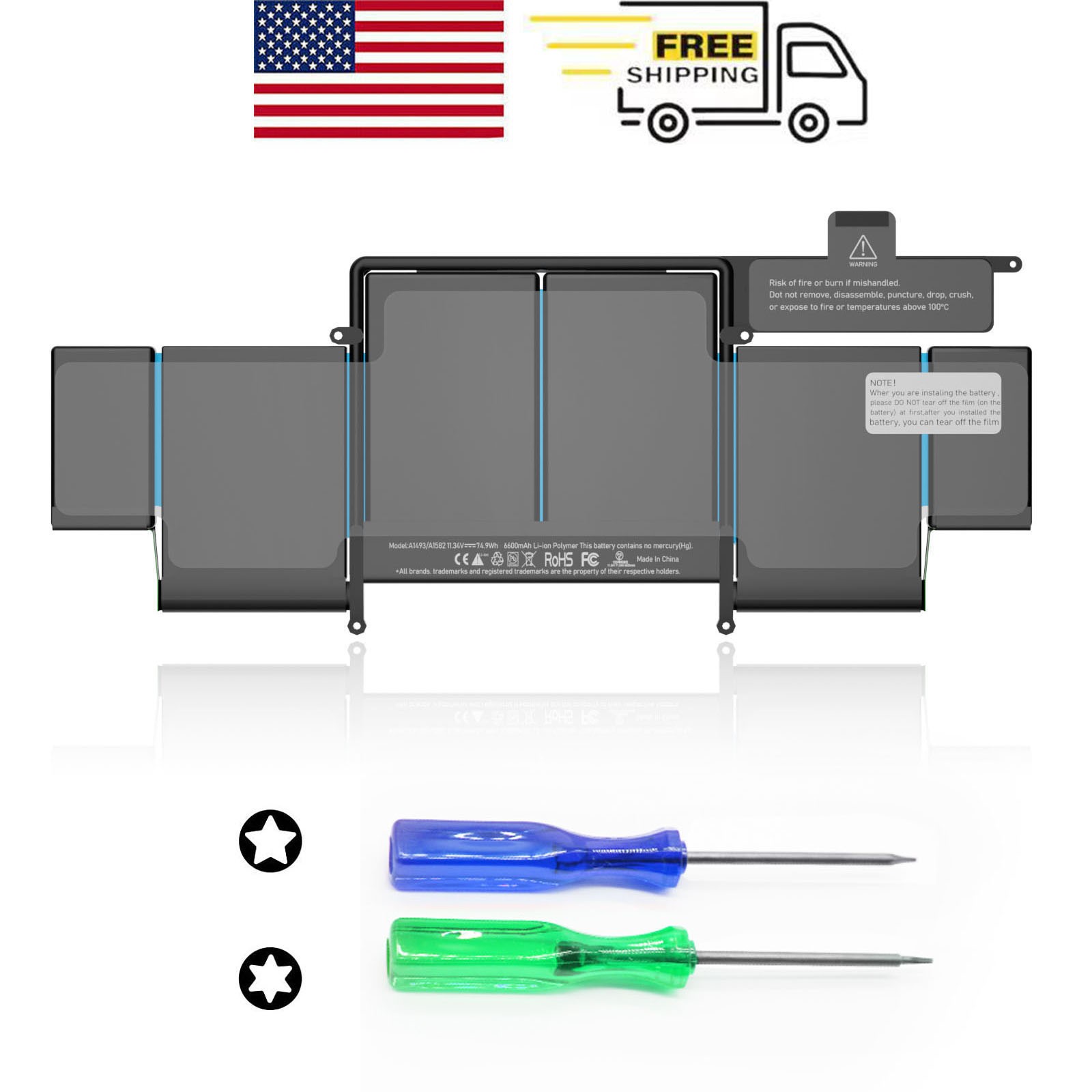 A1493 A1582 Battery For Apple MacBook Pro Retina 13" A1502 Mid 2014 Early 2015