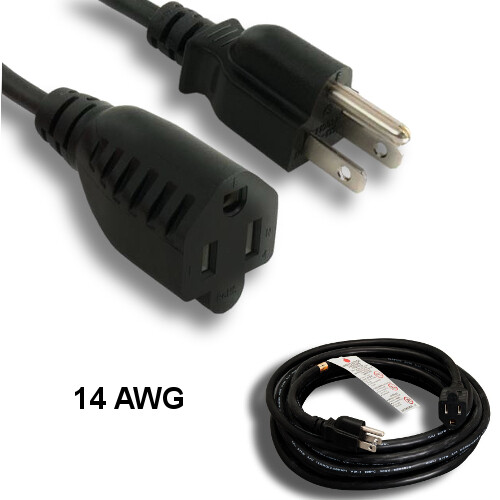 10PCS 50' Weather Proof Outdoor Power Cable NEMA5-15P/5-15R 14AWG 15A/250V SJTW