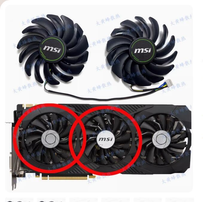 Graphics Card Fan For MSI GTX1080ti 1080 1070ti 1070 DUKE OC Dark Dragon Jue ~~~