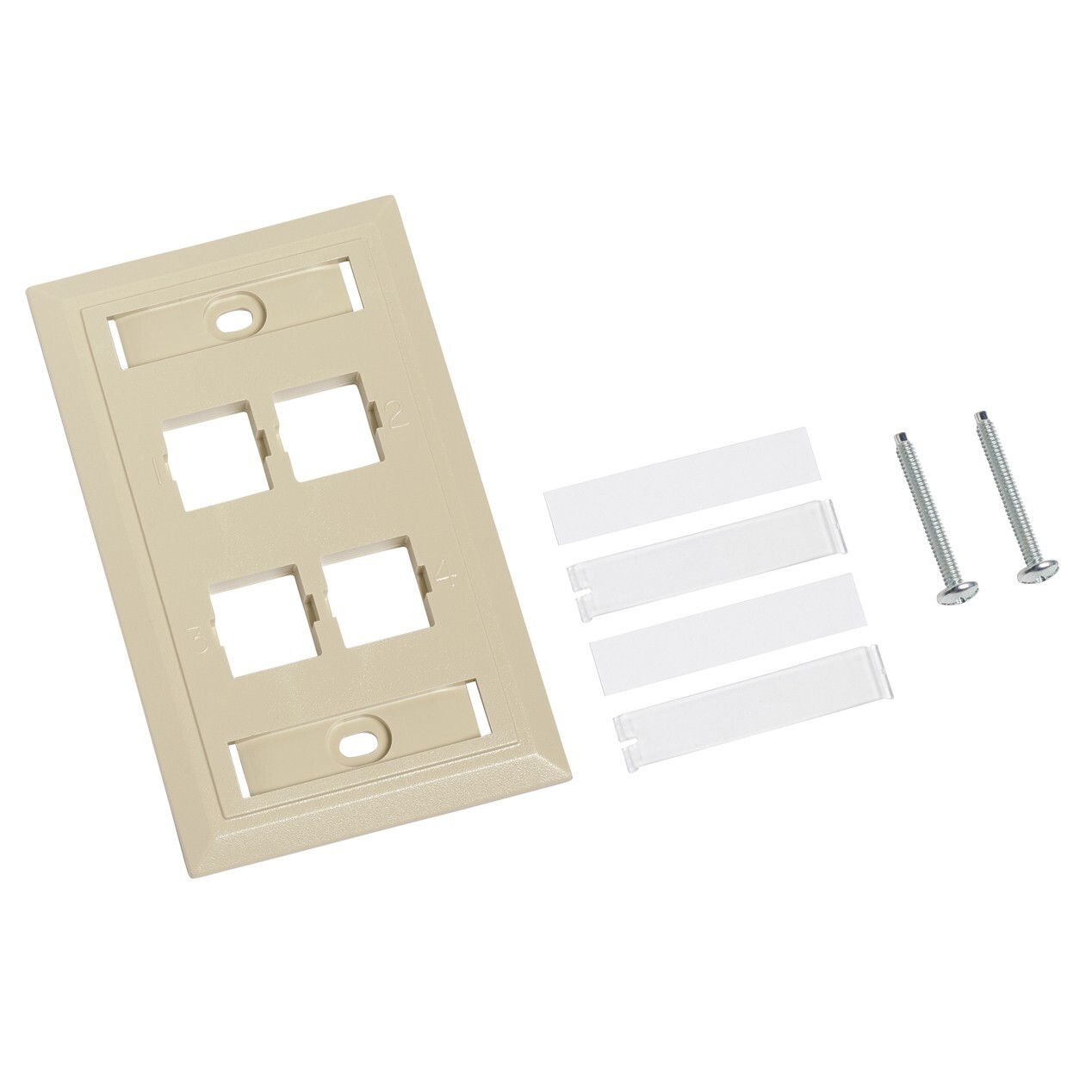 CommScope M14L-246 L Type Flush Mounted Faceplate 4 Port 108168550 Ivory