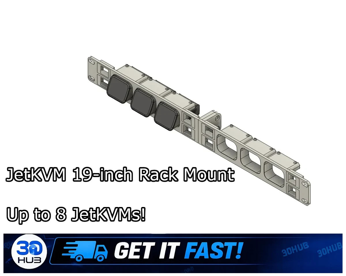 JetKVM 19-Inch Rack Mount - Modular 2-Part Design