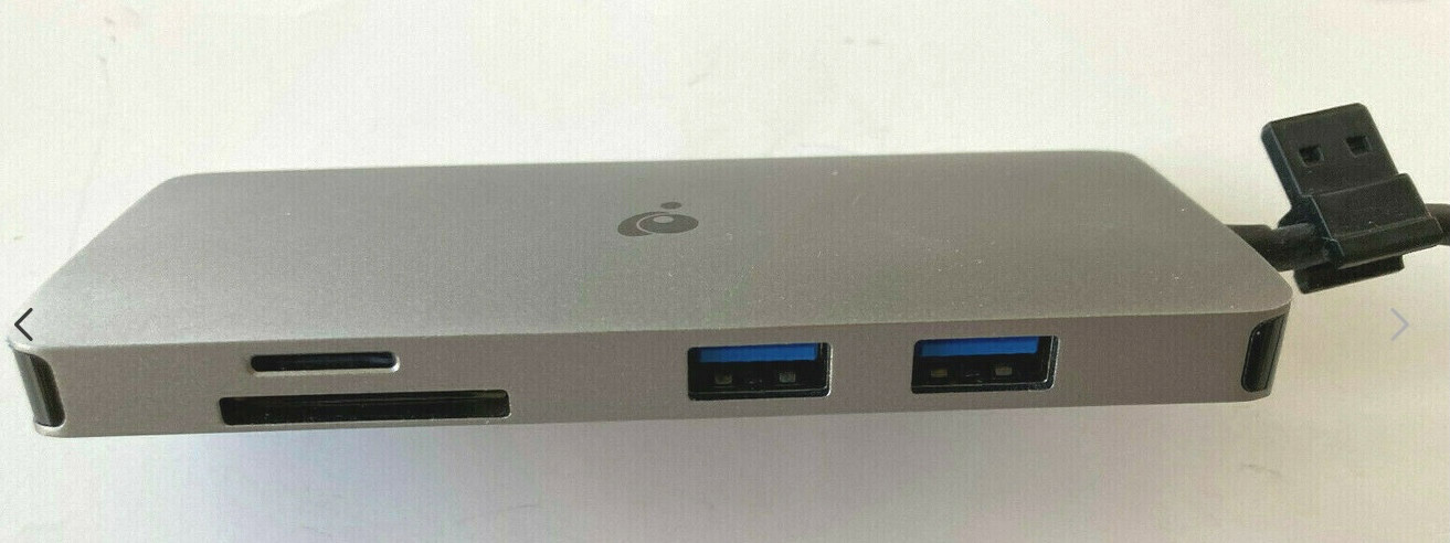 IOGEAR USB-C DUAL HD TRAVEL DOCK WITH POWER DELIVERY 3.0 Card Reader + 4K@30HZ