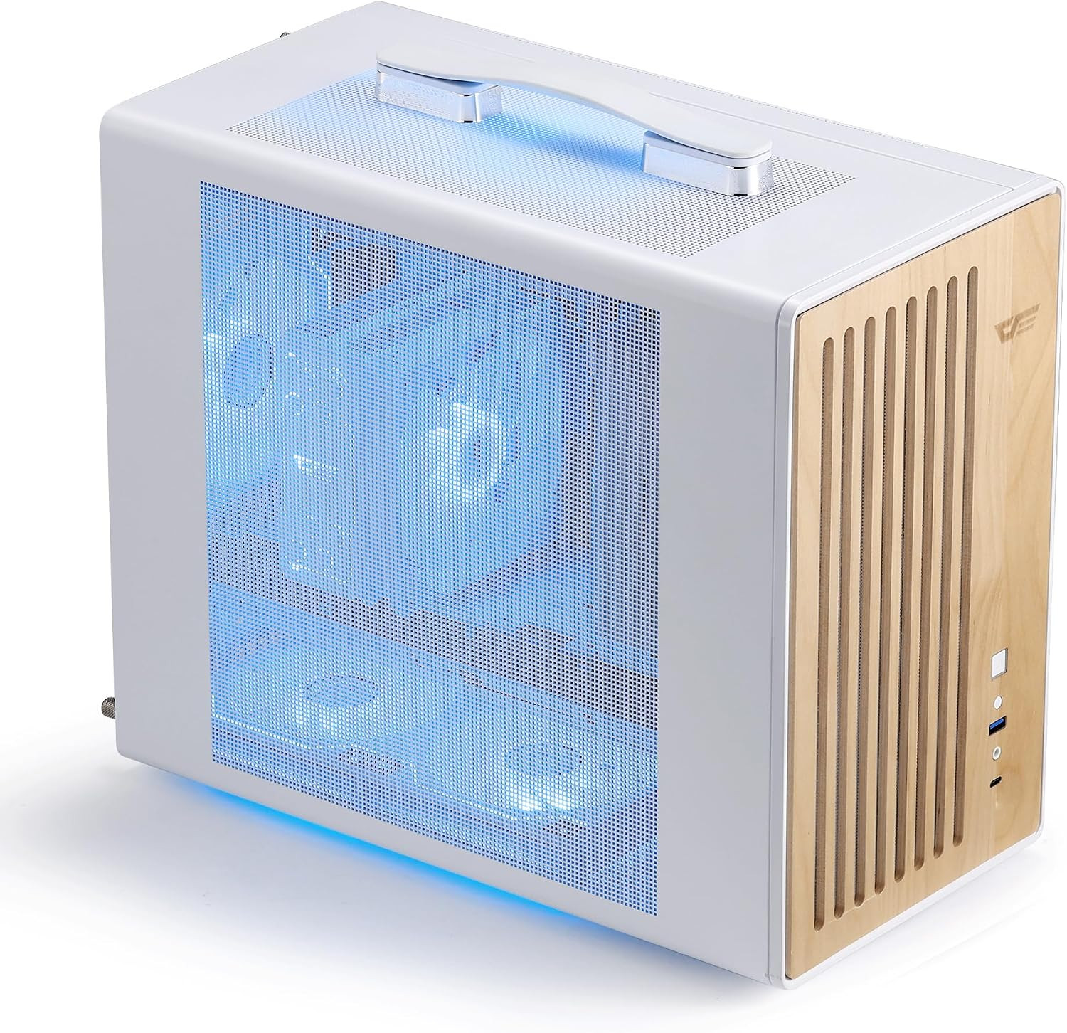 darkFlash WD200 Portable Micro-ATX PC Case – Premium Walnut Wood Design, High-Ai