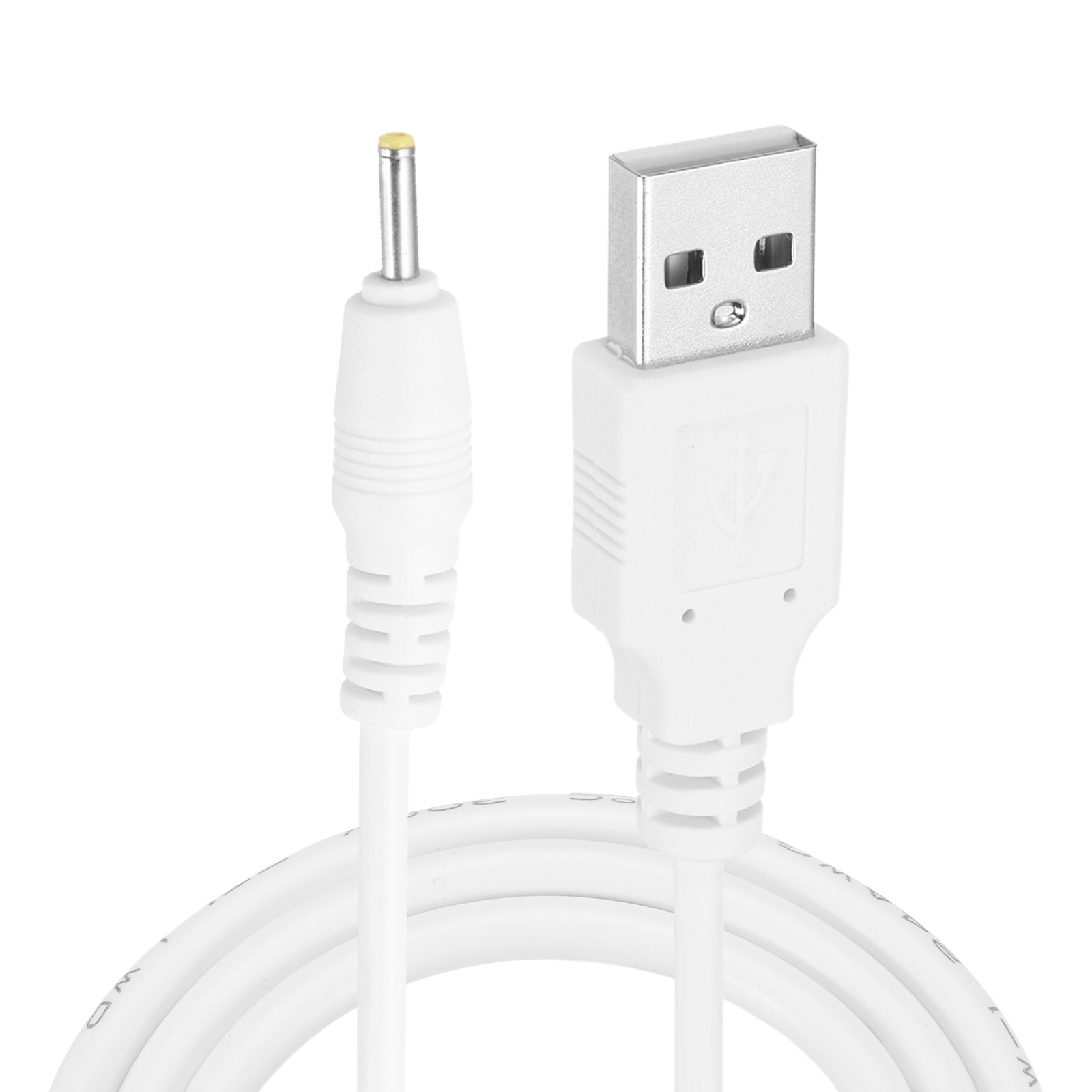 2Pcs 3.3ft USB A Type 2.5 x 0.7mm Straight Head Power Connector White