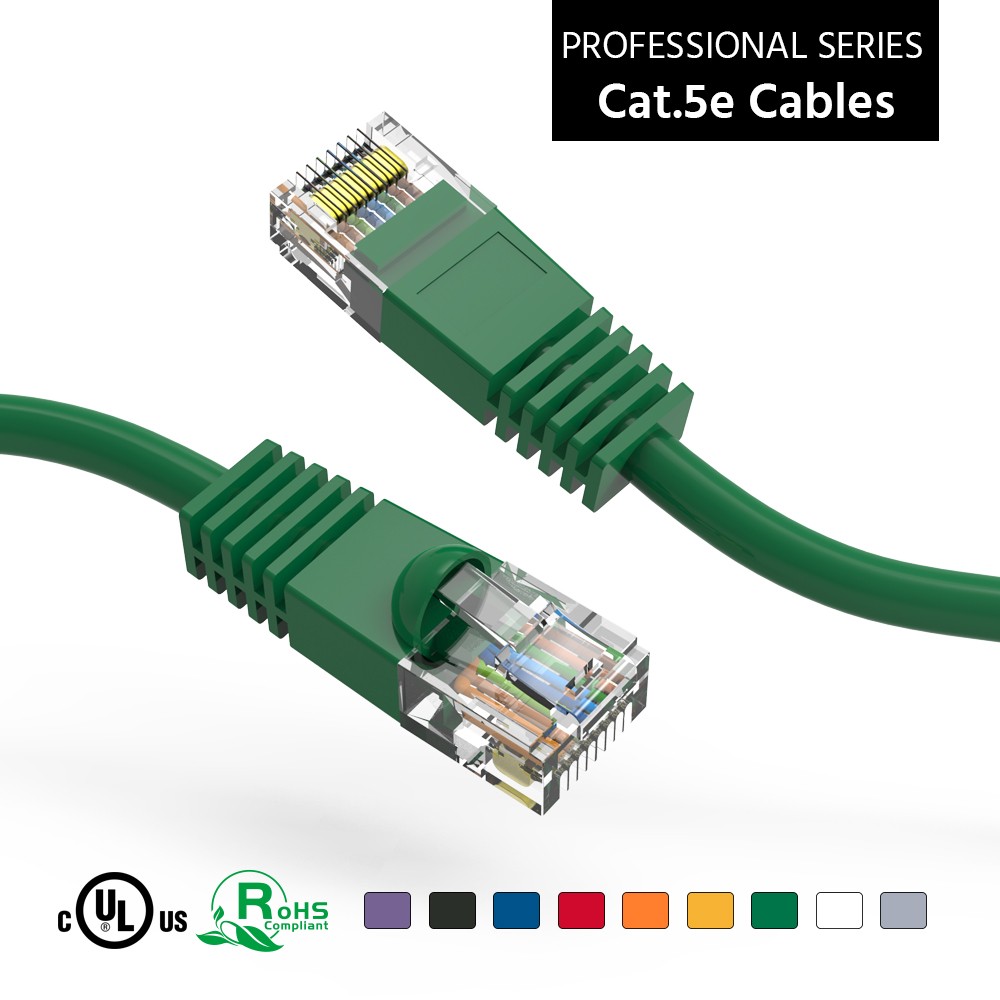 4Ft CAT5E UTP Ethernet Network Booted Cable Green