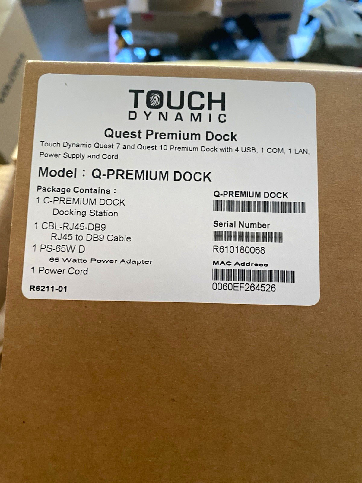 Touch Dynamic QUEST 10 and TQ-PREMIUM DOCK w/ USB RJ45 DB9 Black