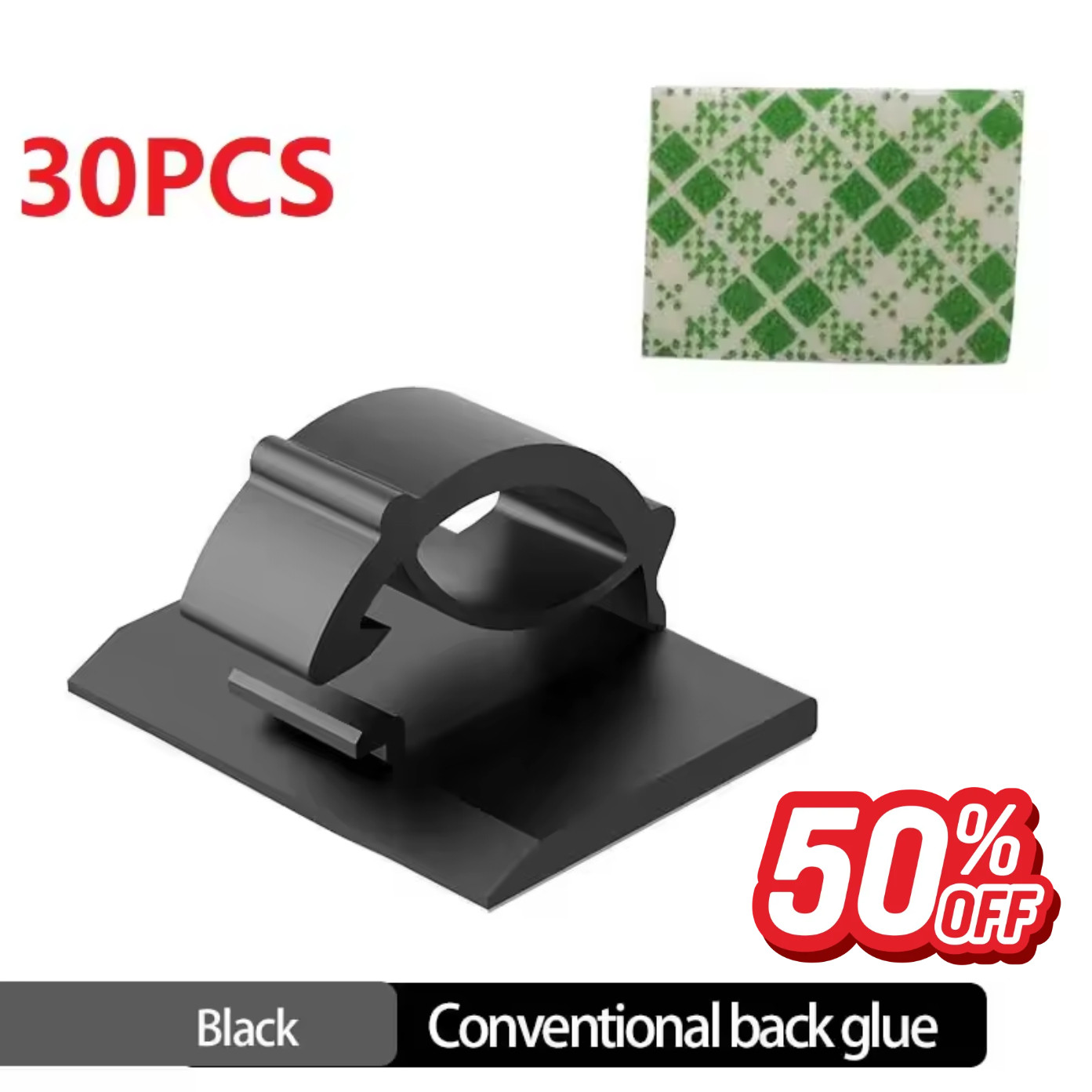 30PCS Cable Organizer Clips Adhesive Cord Holder Desktop Wire Management USB
