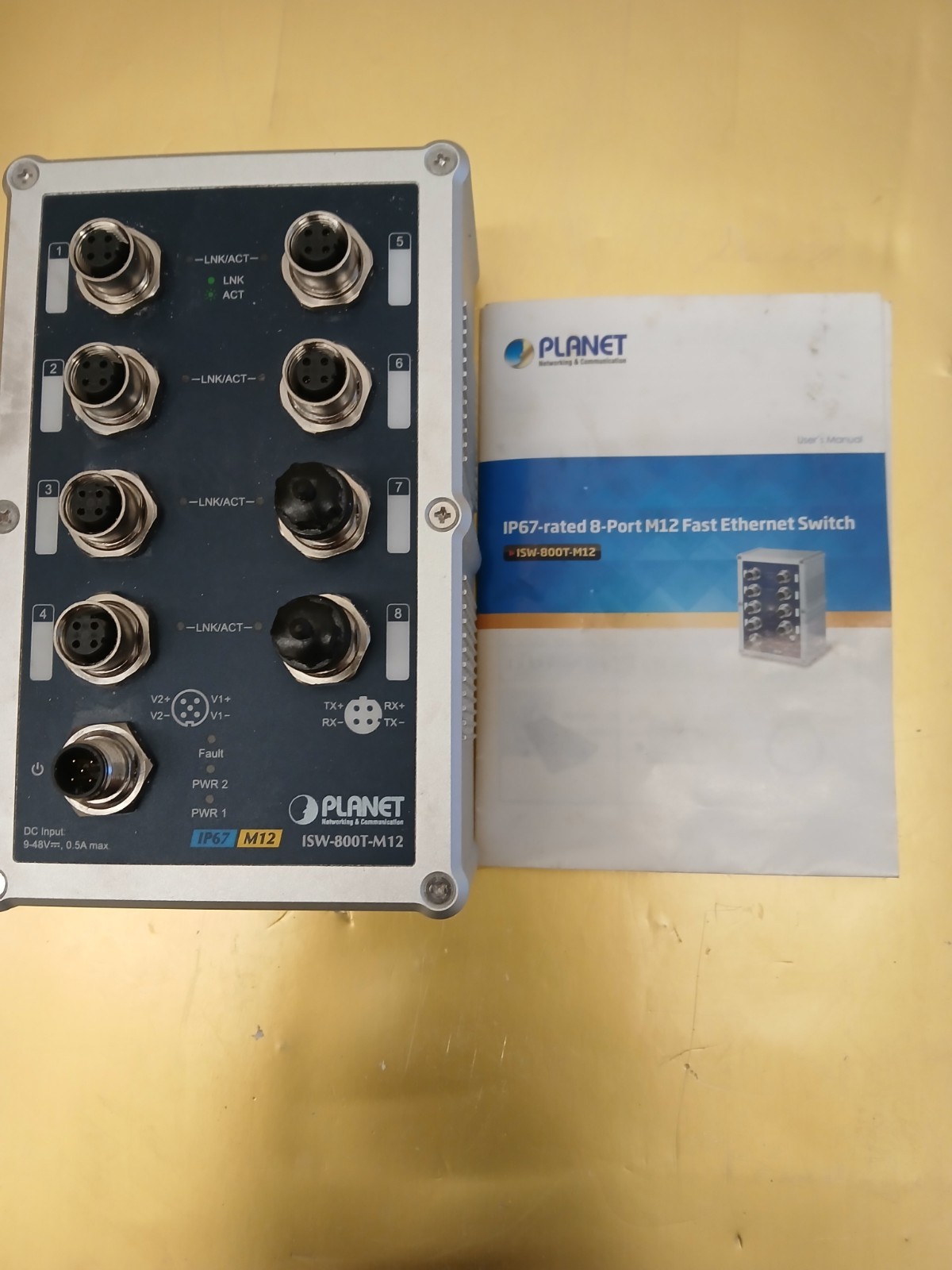 No Box Tested Planet ISW-800-M12 IP67  8-Port Gigabit Ethernet Switch