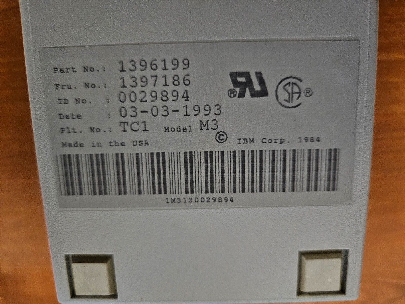 IBM 1396199 TC1 Model M3 (IBM Numeric Keypad for IBM PS/2 L40SX)