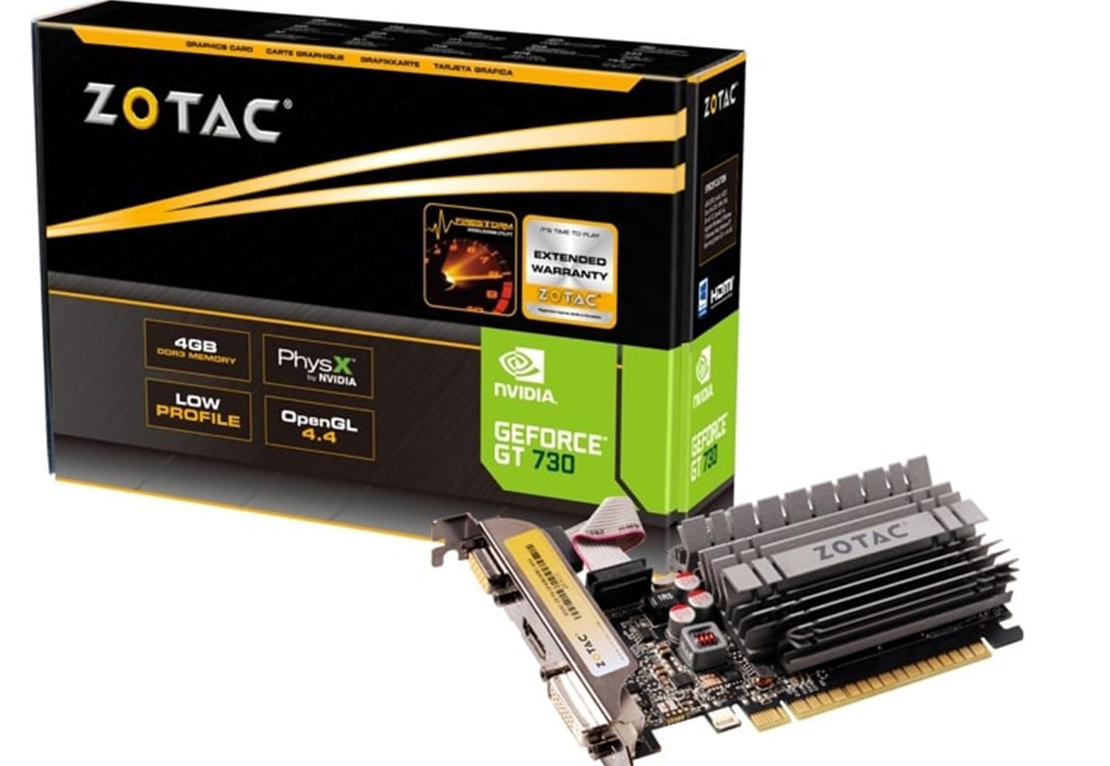 ZOTAC GeForce GT 730 Zone Edition 4GB DDR3 PCI Express 2.0 x16 x8 Lanes Graph...