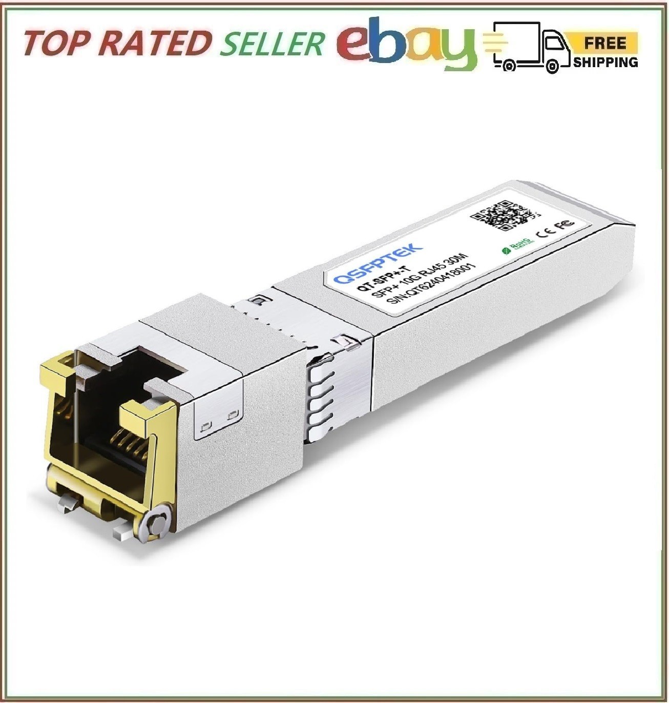 10GBASE-T SFP+ to RJ45 Transceiver, 10G Ethernet Copper Module, Optical SFP R...