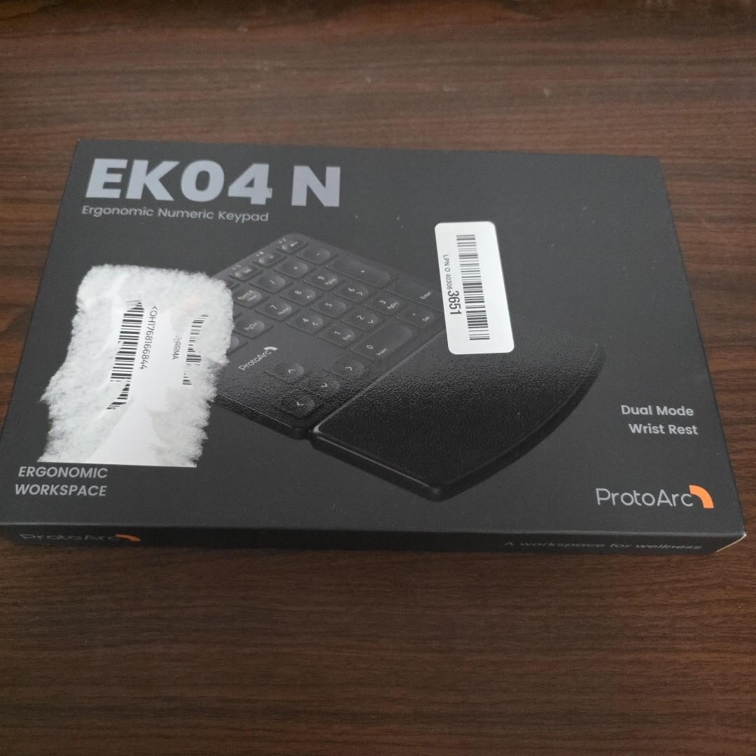 ProtoArc Wireless Numeric Keypad EK04 N Ergonomic Bluetooth Number Pad with R