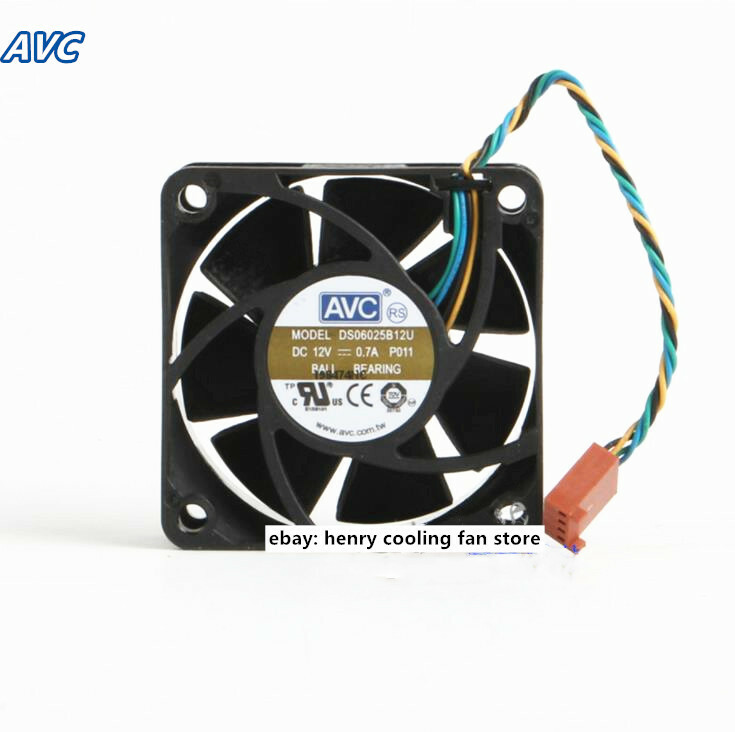 For AVC DS06025B12U DC 12V 0.7A 60*60*25MM Ball bearing Case Cooling Fan