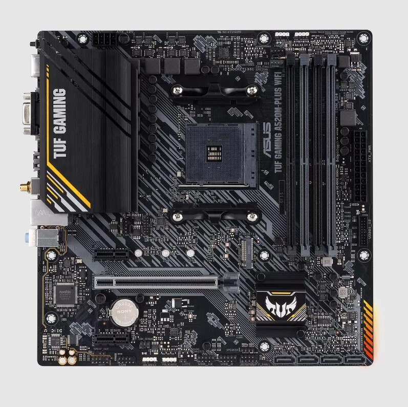 ASUS TUF GAMING A520M-PLUS WIFI Motherboard AM4 128G DP+HDMI M-ATX Tested ok