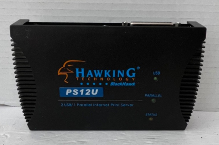 Hawking PS12U Print Server  2 USB/1 Parallel Ports10/100M Internet Print Server