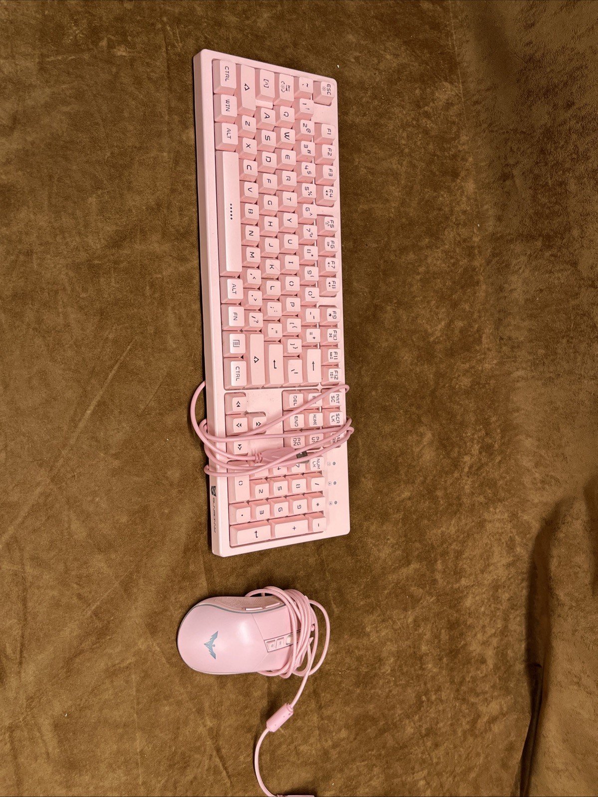 Pink Wired Keyboard & Mouse Set – USB Plug‑and‑Play, Cute Aesthetic Desk Bundle