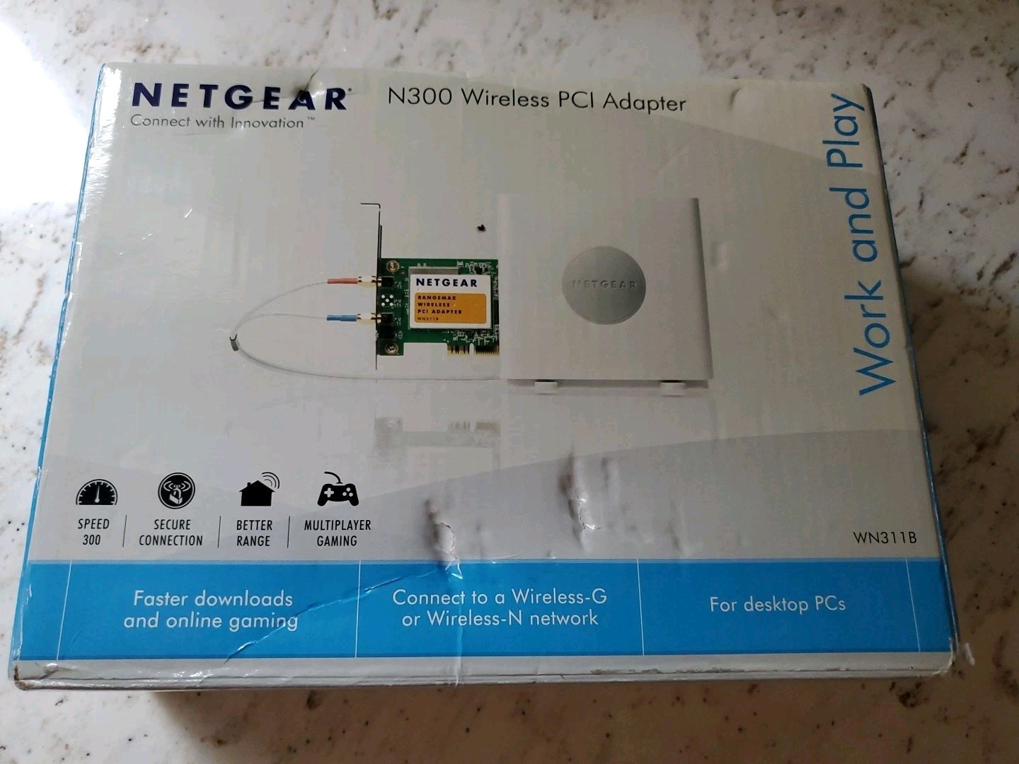 NEW NETGEAR N300 WIRELESS PCI ADAPTER WN311B, Open Box