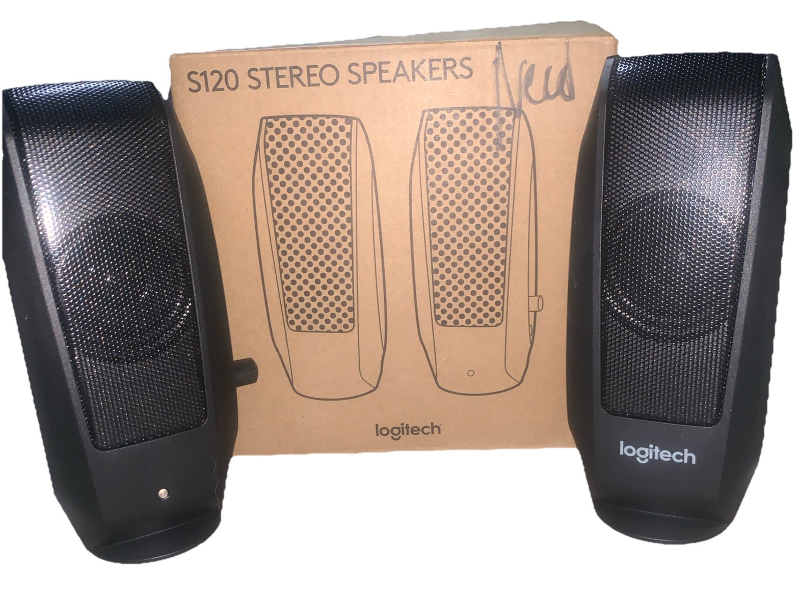 New Logitech S120 Desktop Speaker System (980-000012) - Black for PC or Mac