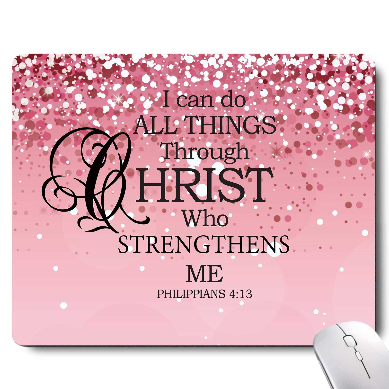 I Can Do All Things Inspirational Quote Pad, Pink Pads for Desk Non-Slip Base...
