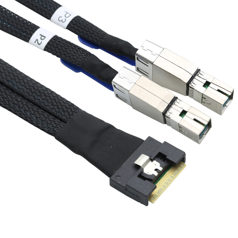 PCIe Slimline SFF-8654 8I to 2 SAS HD 8644 Adapter Cable for Server