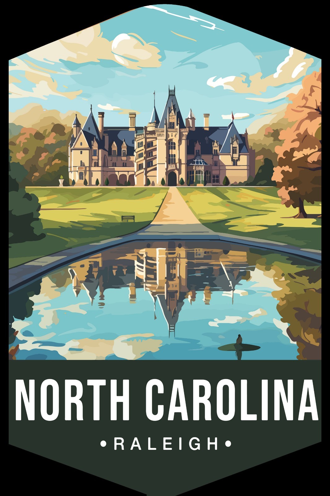 Personalized North Carolina State Art Mouse Pad Mousepad  Painting Custom Made