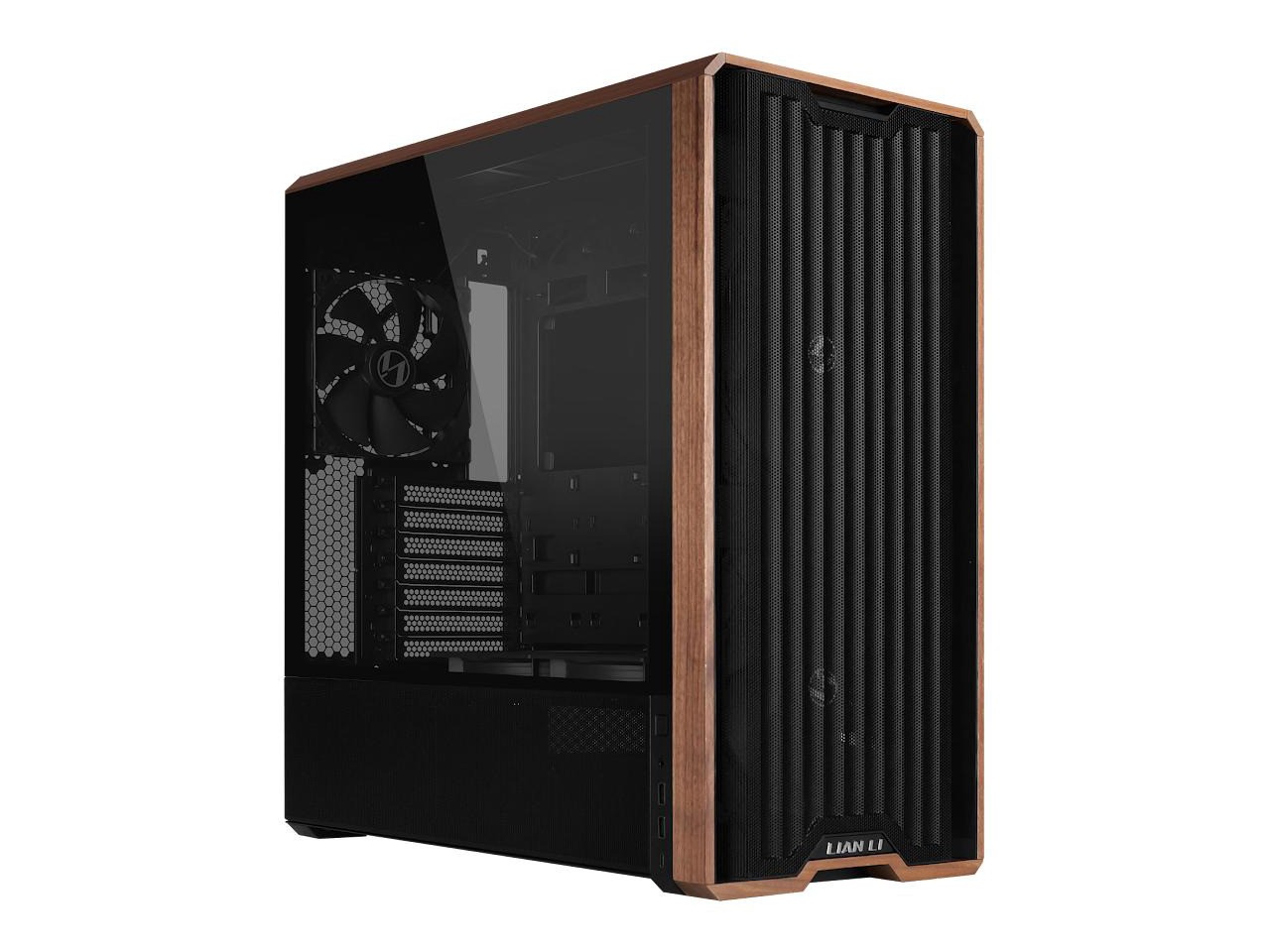 Lian Li LANCOOL 217 Genuine Walnut Wood Computer Case,  Mid-Tower ATX PC Case