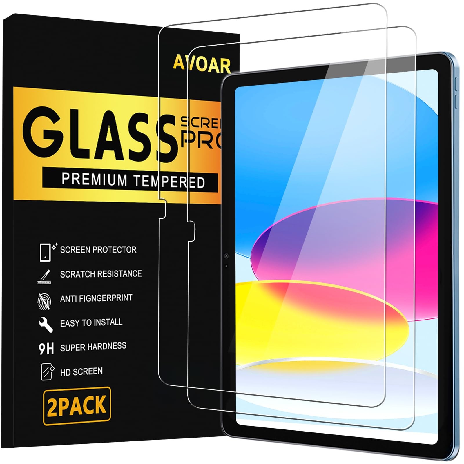 Screen Protector for iPad 11th 10th Gen 10.9 Inch 2022 2025 HD Clear 9H Hardness