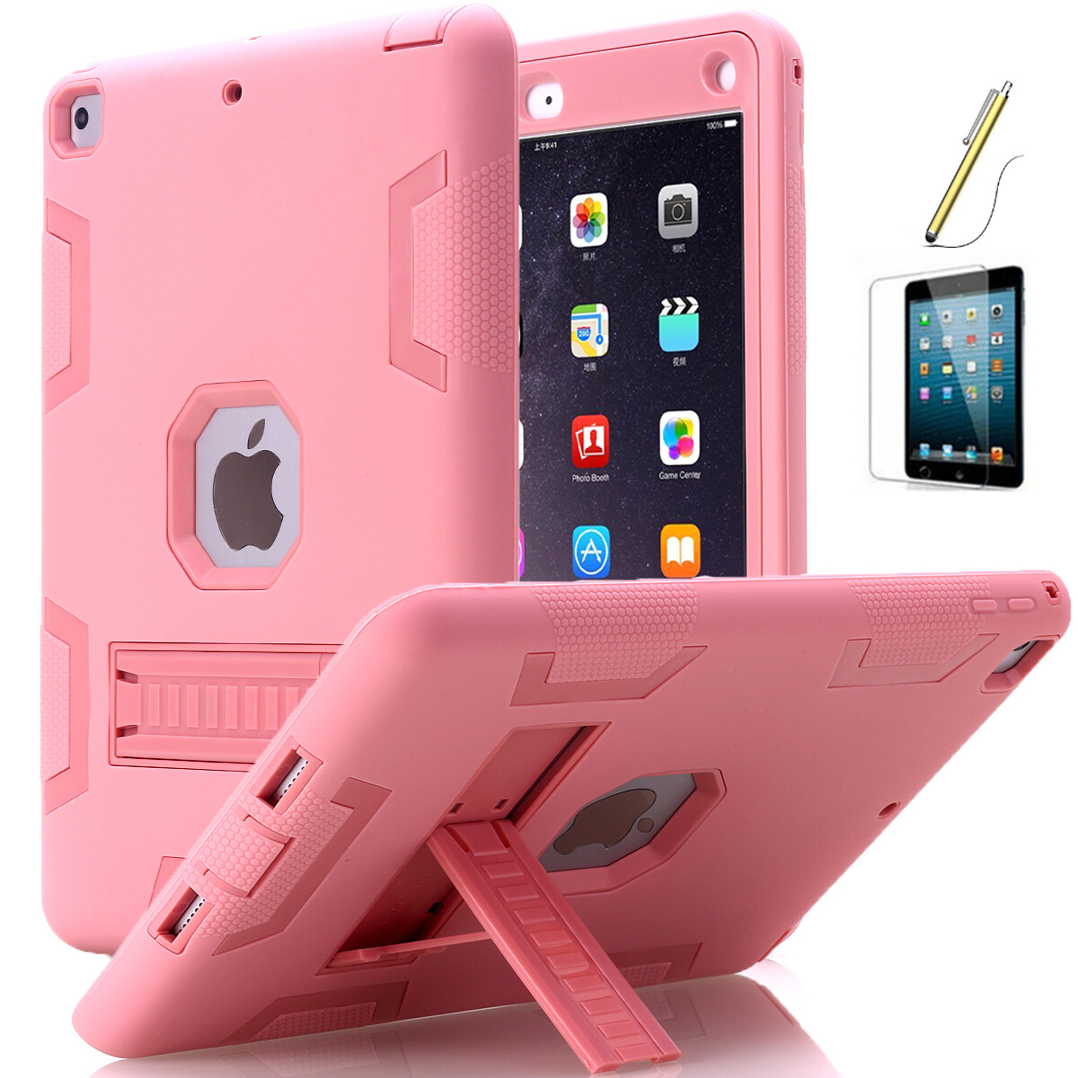 Case For iPad 5th/6th Generation 2017/2018 Kickstand Heavy Duty Shockproof Cover