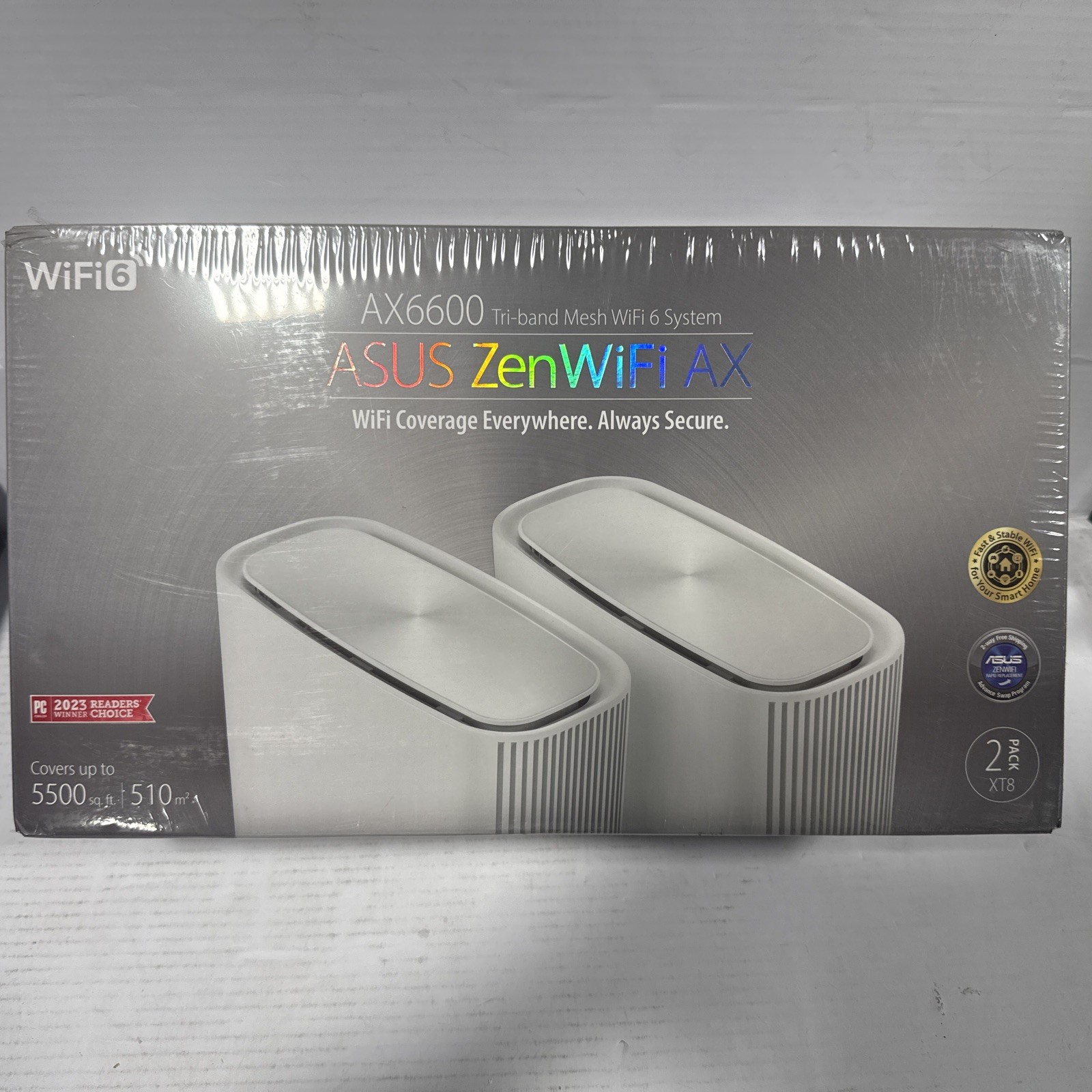 ASUS ZenWiFi XT8 Tri-Band Mesh Wi-Fi 6 System - White (Set of 2)