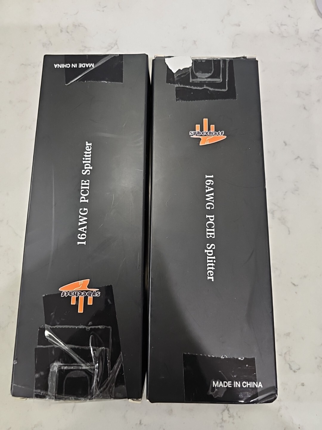Lot Of 2 SYBECHATF 16AWG GPU VGA 8 Pin PCIE Splitter to Dual 8 Pin(6+2)